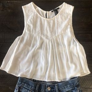 WHITE CROP TANK TOP
